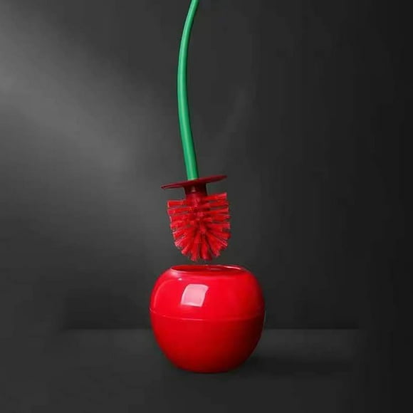 Toilet brush Catalpa flower Toilet brush Wine Red Cherry shape Toilet brush holder set plastic