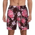 thumbnail image 2 of Goofa Rose Flowers Printed Men's Swim Trunks Board Shorts Quick Dry Mens Swimming Trunks with Compression Liner,Breathable Fit Hawaii Beach Shorts-X-Large, 2 of 9