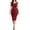 Red, variant on kamemir Women's Elegant Floral Lace Fixed V Neck Fluttering Short Sleeves Knee Length Dress(Blue,L)