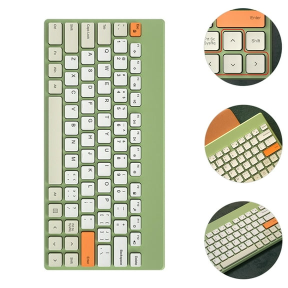 AURARMLET Green ABS Mechanical Keyboard 79-Key Compact Layout Quiet Switches for Gaming and Typing