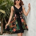 thumbnail image 3 of Chinese Traditional Dragons Dress Fashion Beach Long Dresses Female Party Printed Sundress, 3 of 7