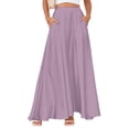 thumbnail image 6 of adaychics Satin Maxi Skirt High Waisted Womens Satin Skirts A Line Casual Summer Outfit with Pockets for Parties, 6 of 6