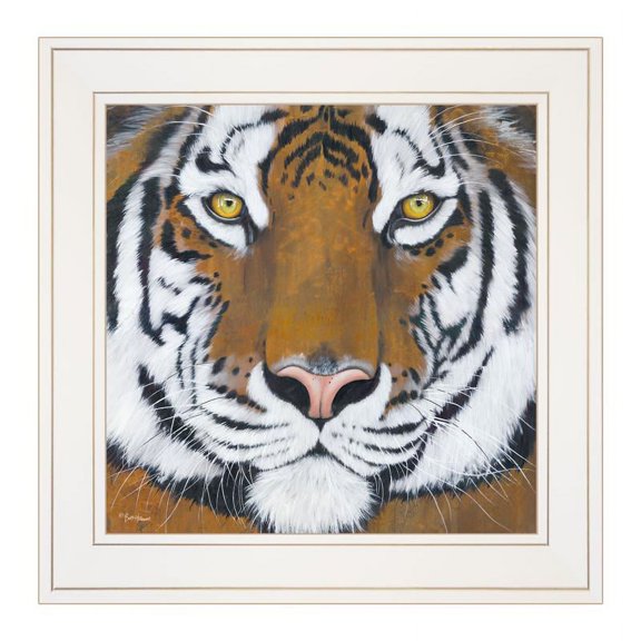 Tiger Gaze by Britt Hallowell Printed Wall Art Wood Multi-Color