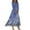 Blue, variant on WTOBBY Women's Vintage Floral Print V-Neck 3/4 Sleeve A-Line Beach Dress, Waisted Midi Sundress with Casual Flowy Skirt for Vacation,Pink 2XL