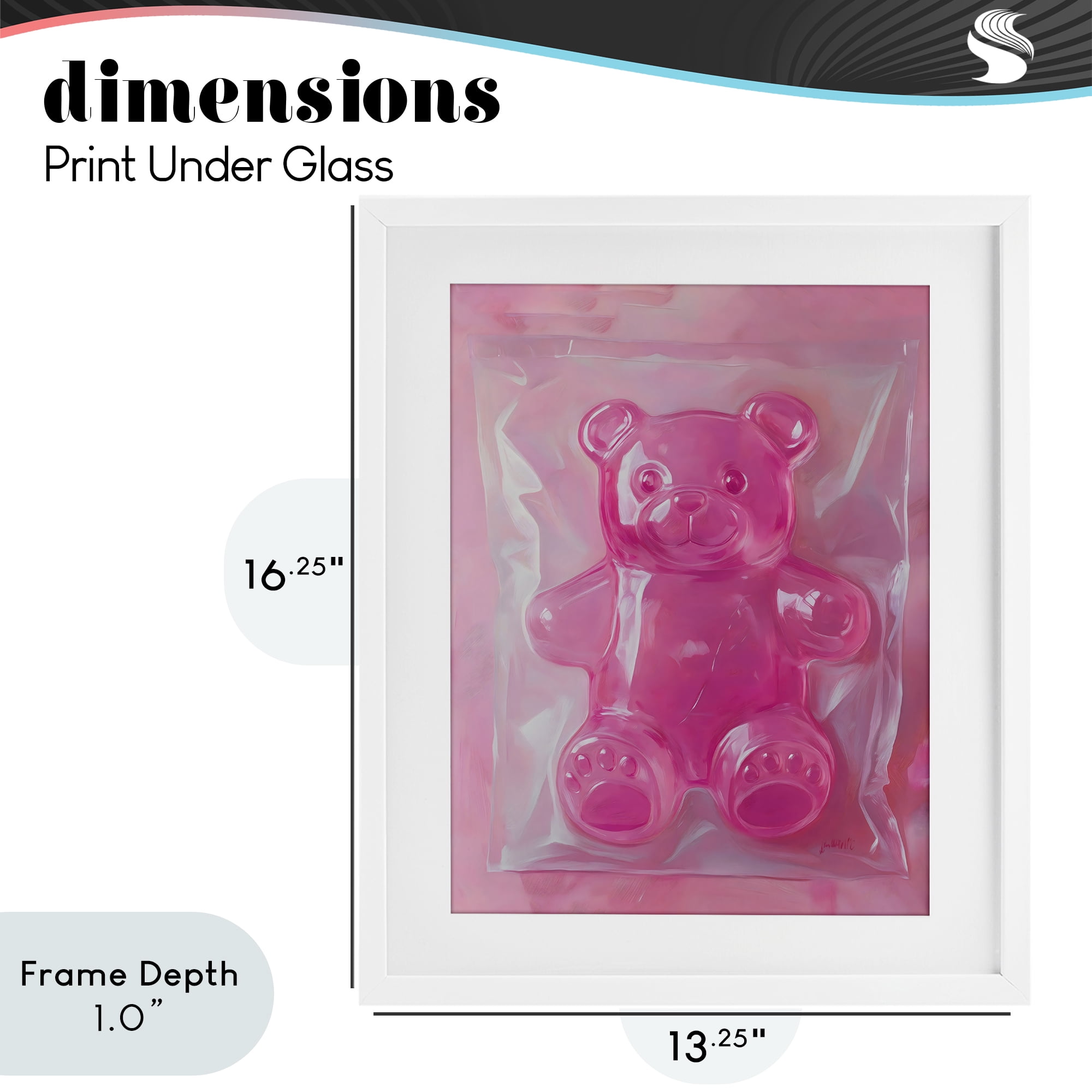 Stupell Industries Pink Gummy Candy Bear White Framed Print Under Glass, design by The Prints Vibe