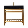 thumbnail image 2 of Nauders 36" Single Stainless Steel Vanity Console in Brushed Gold with Imperial Black Stone Countertop without Mirror, 2 of 5