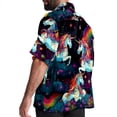 thumbnail image 3 of Robot Unicorn Attack Men's Short Sleeve Shirts, Casual, Printed, Button Down, Beach Shirt - Spread Collar Tops for Summer Beach Fun, 3 of 6
