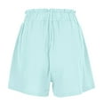 thumbnail image 5 of Timegard Shorts for Women Elastic High Waist Loose Lounge Shorts with Pockets Summer Travel Solid Color, 5 of 6