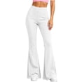 thumbnail image 2 of XRoczxe Women's High Waisted Flare Leggings, Soft Stretchy Yoga Pants with Wide Waistband, Casual Bootcut Workout Trousers for Gym Dance & Daily Wear, 2 of 9