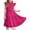 Hot Pink, variant on Ruyang Teen Girls Swing Flowy Dress Ruffles Short Sleeve Midi Smocked Dresses Summer Casual Elegant Crew Neck Dress Clothes