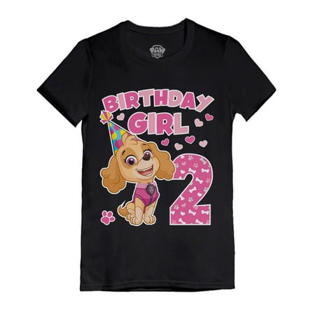 

Tstars Girls Toddler 2nd Birthday Gift Birthday Gift for 2 Year Old Skye Paw Patrol Birthday Shirts for Girl Graphic Tee Birthday Party B Day Infant Girls Fitted T Shirt