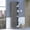 Gray, variant on Space Saving Medicine Cabinet with Two External Shelves, Black Particle Board, Single Door with Metal Handle for Bathroom Storage