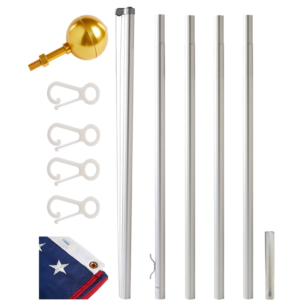 EZPOLE C21 Traditional Classic Rope Flagpole Kit, 21 Feet with