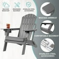 thumbnail image 5 of FUNBERRY Folding Adirondack Chairs Set of 2 with Adjustable Backrest, HDPE All Weather Fire Pit Chairs with Cup Holder, 5 of 9