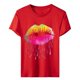 thumbnail image 5 of ICHUANYI Clearance Women's Fashion Printed Round Neck Short Sleeve T-shirt Blouse Loose Tops(Red, S) ICHUANYI WER2023081003002, 5 of 5