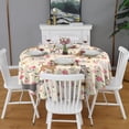 thumbnail image 2 of Pitbull Dog and Flower Floral Round Tablecloth 60"x60",Wrinkle Wipeable Table Cloth for Kitchen Dining Room Picnic Patio Party, 2 of 6