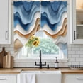 Abstract Color Block Swag Curtain Valance for Window 2 Panels Beige ...