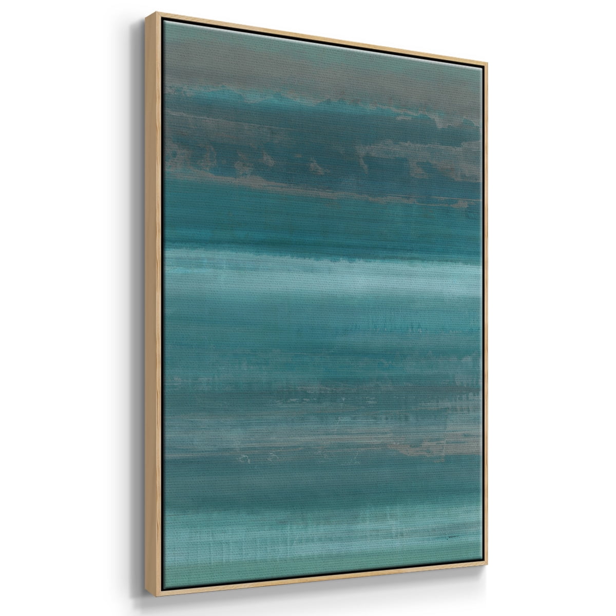 Stars & Shores I Framed Premium Gallery Wrapped Canvas - Ready to Hang - 25 x 37 - Natural Wood Floating Frame