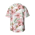 thumbnail image 4 of Goofa Lilies Flowers Printed Men's Casual Short-sleeved Shirt,Lightweight Breathable Button-down,Summer Casual men's top,Versatile Fashion shirt-XX-Large, 4 of 7