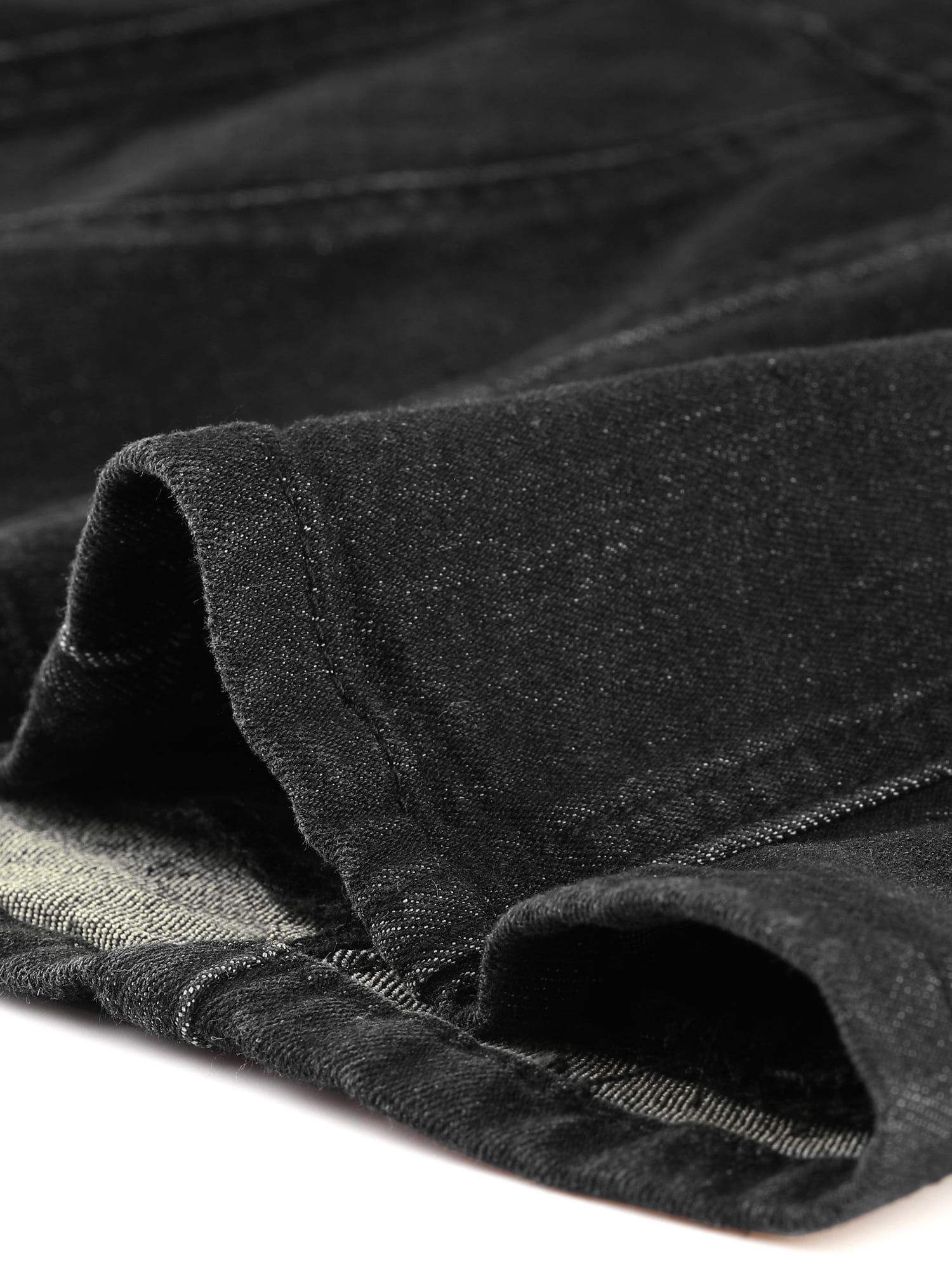 DARING DIVA Women's Classic Stand Collar Denim Jacket M Black