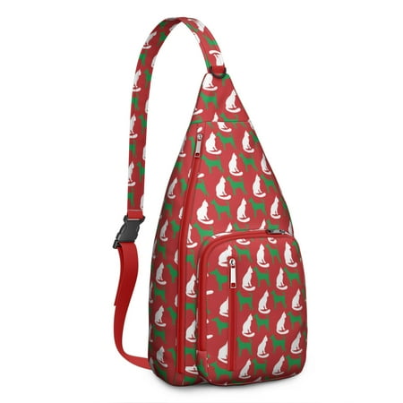 Canine Themed Sling Bag - Pet Inspired Shoulder Backpack  Compact Travel Essential for Students & Office Workers