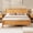 Yellow Oak, variant on VanAcc Queen Size Solid Wood Bed Frame with Headboard, Minimalist Platform Bed with Wood Slats Support, Easy Assembly, Noise-Free, Dark Brown