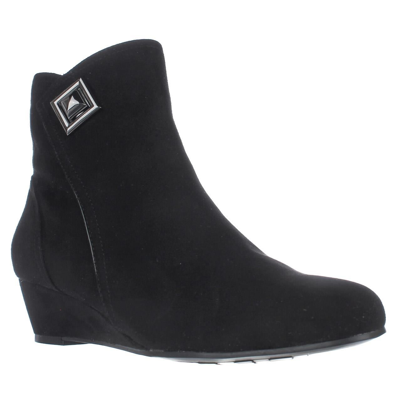 Womens Impo Giovanna Wedge Ankle Booties - Black - Walmart.com