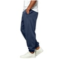 thumbnail image 6 of Mifsaly Mens Joggers Relaxed Fit Sweatpants Baggy Comfortable Elastic Waist Athletic Track Pants for Gym Workout Running and Casual Lounge Navy,XXL, 6 of 6