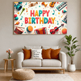 thumbnail image 4 of Colorful Musical Birthday Banner Decorative Instruments Happy Birthday Sign for Birthday Party Celebration Event Indoor Decoration, 4 of 7