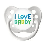 Ulubulu Classic Expression Pacifier - 0-6 Months - White - I Love Daddy
