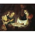 thumbnail image 2 of Van Honthorst, Gerrit 14x12 White Modern Wood Framed Museum Art Print Titled - The Adoration, 2 of 4