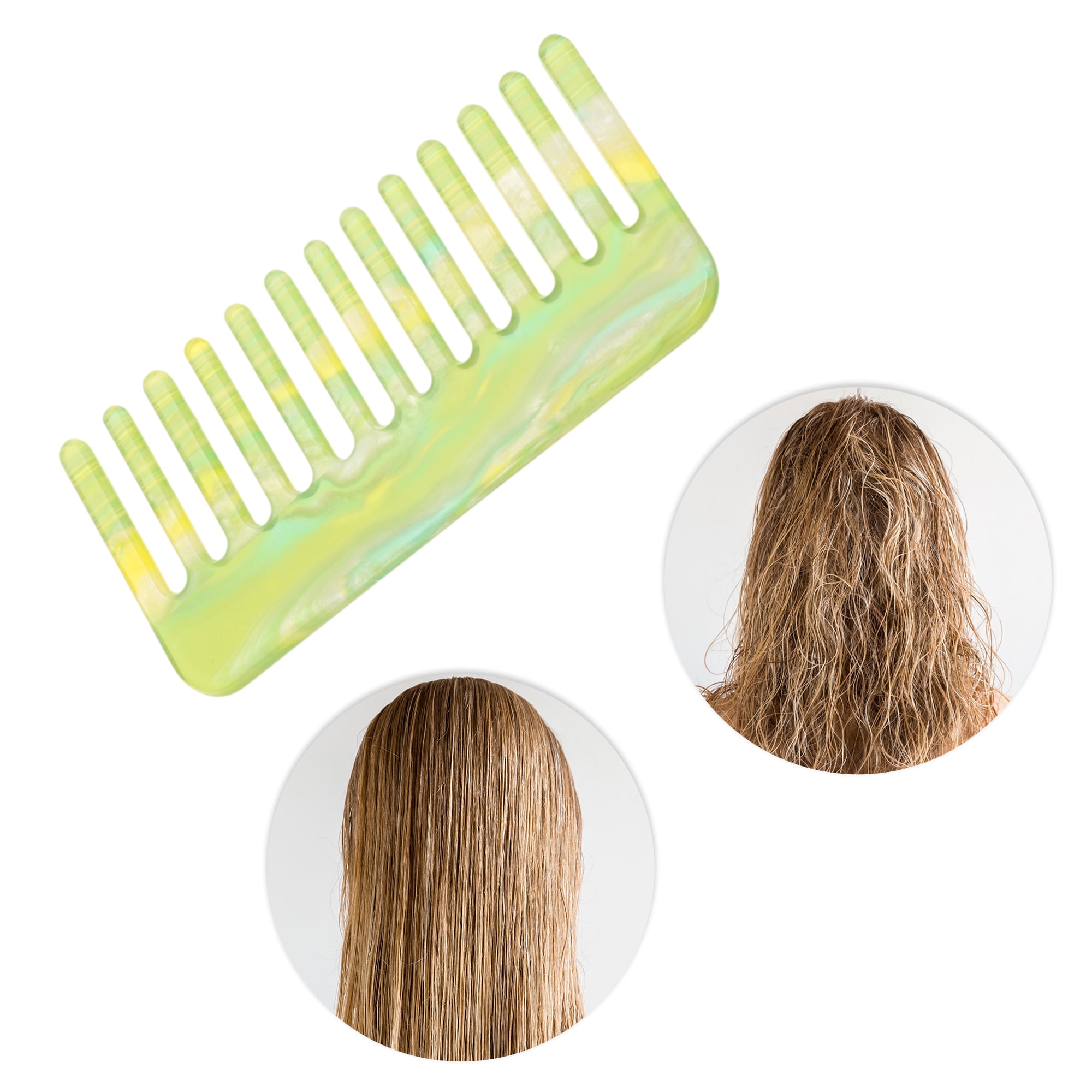 Unique Bargains 1 Pc Vintage Portable Wide Tooth Comb for All Hair Types Green