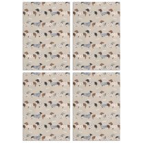 4 Pcs Funny Kitchen Towels,Cute Cartoon Dachshund Microfiber Dish Towels,Kitchen Tea Towels,Kitchen Towel Set (18" X 26")