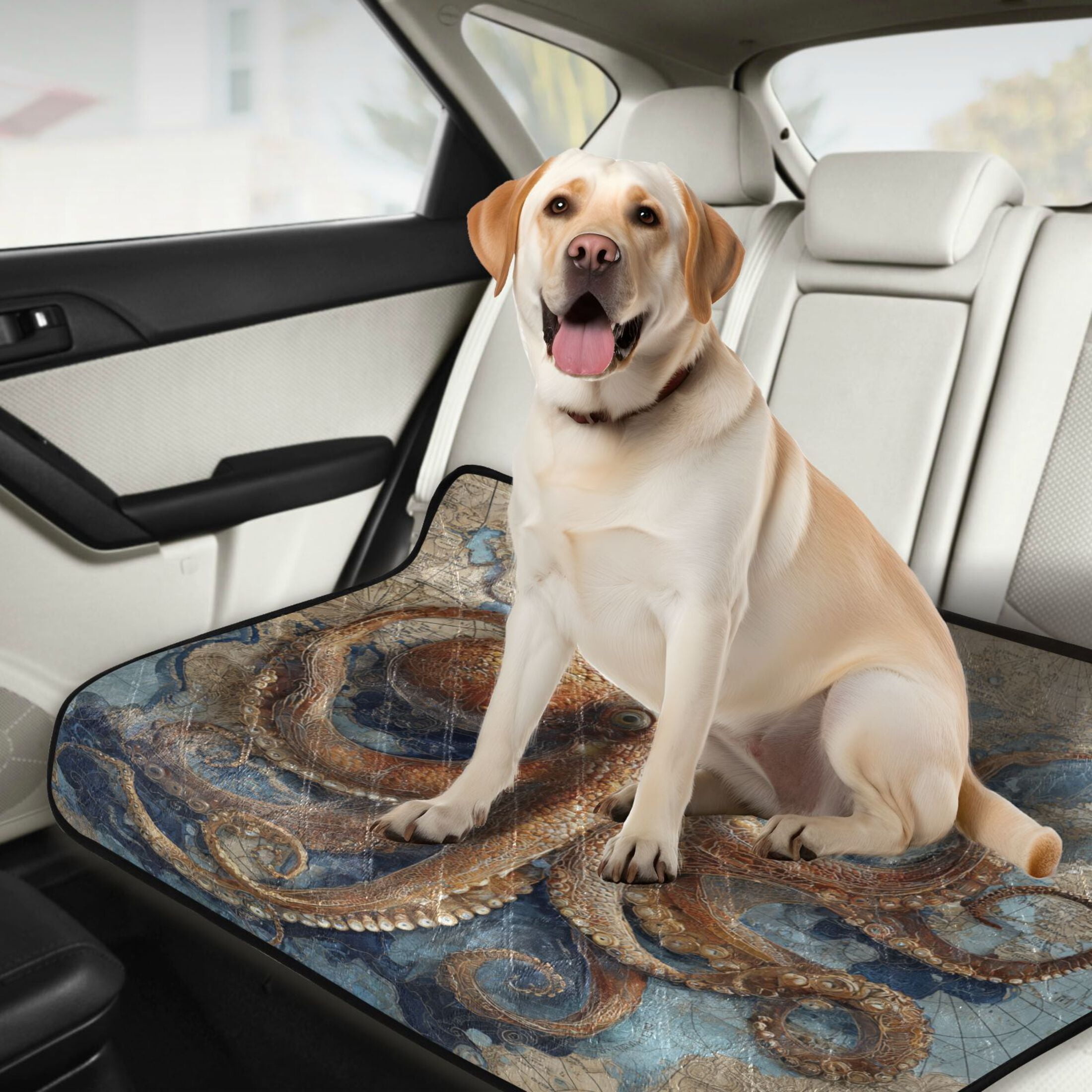 Qxltty Deep Sea Octopus Cat litter Pads Pet Set of 2 Diaper Mats Center Anti-leakage Layer Absorbent Soft and Comfortable