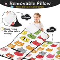 thumbnail image 3 of Multicolor Cat Head White Pattern Teens Toddler Nap Mat with Pillow, Sleeping Mat Bag for Preschool Daycare 51"x22", 3 of 6