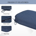 thumbnail image 6 of BPS 21" x 21" Outdoor Dining Chair Cushion, Water Resistant Patio Seat Cushion Pads with Ties, Set of 2 - Navy Blue, 6 of 9