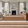 thumbnail image 2 of Vintage Dark Brown Striped Area Rug 5x7 Washable Rug Non Slip Farmhouse Modern Stripes Boho Large Area Rug Soft Stainresistant Indoor Floor Carpet for Living Room Bedroom Office Dining Room Nursery, 2 of 9