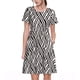 thumbnail image 1 of Balery Black White Stripes Vestidos sueltos de manga corta para mujer, vestidos de verano 2025, vestidos casuales de corte A con vuelo., 1 of 6
