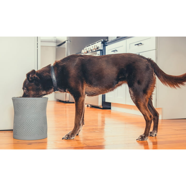 Pet Junkie Summit Elevated Dog Bowl for Food or Water Stainless Steel Washable Inner Bowl Brown (Large)