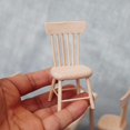 thumbnail image 3 of AMERTEER 1 12 Dollhouse Miniature Furniture Wooden Dining Table With 6 Chair Model Set, 3 of 6