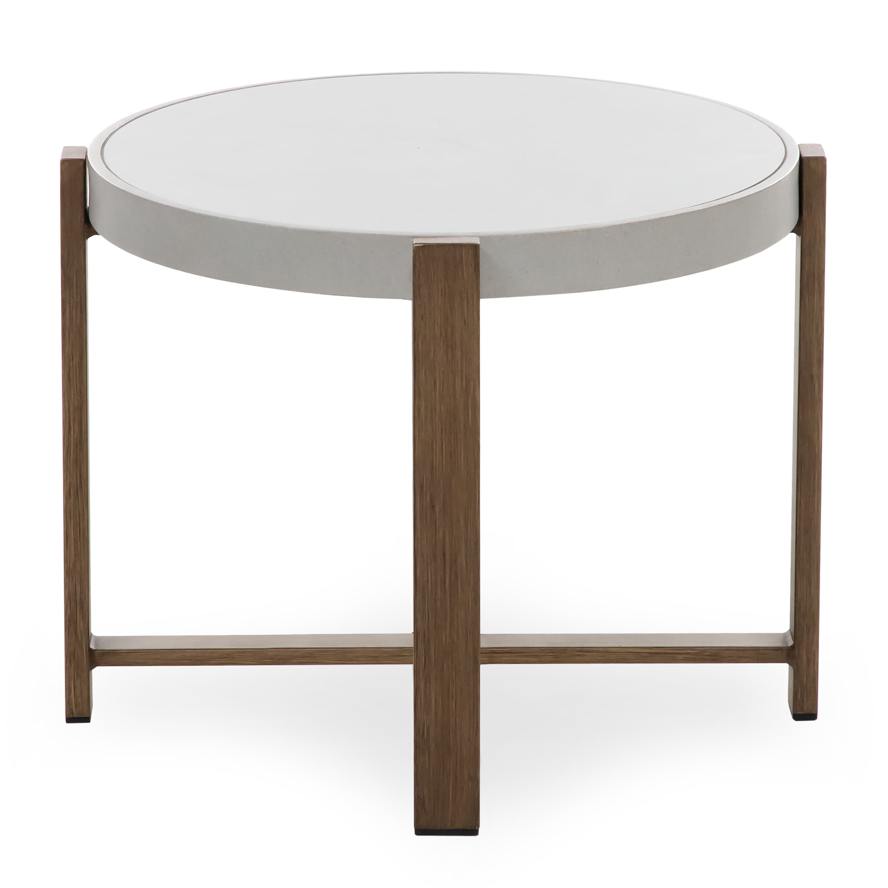 Furniture of America Drom 3-Piece Aluminum Patio Table and Chair Set, Natural and Beige