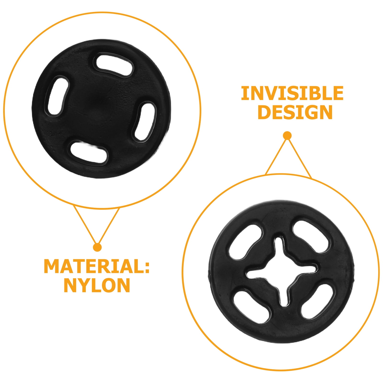 CTIRCHIU 1000-Pack Black Invisible Nylon Sew-On Buttons, Anti-Exposure Fasteners for Clothing and Garments