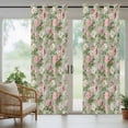 thumbnail image 5 of Outdoor Curtains for Patio Waterproof, White Pink Flower Outdoor Privacy Panels Grommet, Shabby Chic Spring Vintage Leaf Green Blackout Outside Curtains for Porch/Cabana 54"x95", 2 Panels, 5 of 8