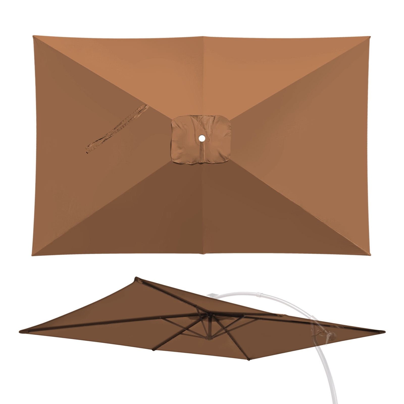 YardGrow 10x6.5FT 6Ribs Umbrella Replacement Canopy Outdoor Patio Umbrella Canopy Cover, Frame