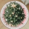 thumbnail image 4 of Pink Christmas Tree Skirt 48 Inches, Pink Christmas Decorations, Santa Snowflake Xmas Tree Skirt for Home Indoor Xmas Party Holiday Wintern Decor, 4 of 5
