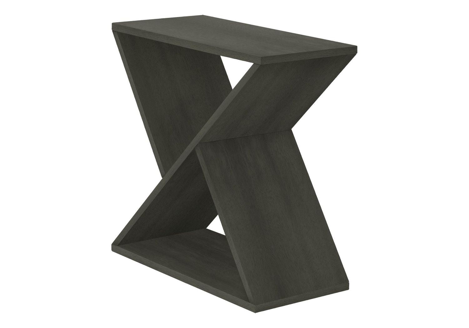 Monarch Specialties  Table D'appoint, Coté, Bout, Table De Nuit, Étroit, Petit, Chambre À Coucher, Salon, Lampe, Placage Vert Foncé, Contemporain