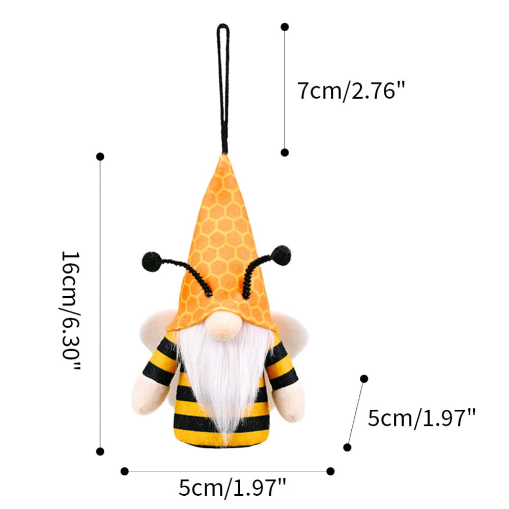 4 Pack Glowing Bumble Bee Gnome Decor Honey Bee Decor with Hanging Gnomes and Elegant Fun Whimsical Spring Gnome Ultra-Soft Plush Gnomes for Kitchen