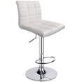 thumbnail image 1 of Modern Square PU Leather Adjustable Bar Stools with Back,Counter Height Swivel Stool by Leopard - 1 Chair ( White ), 1 of 15