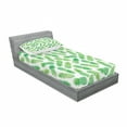 thumbnail image 3 of Ambesonne Green Fitted Sheet & Pillow Sham Set, Exotic Pineapple Pattern, Full, Green White, 3 of 3