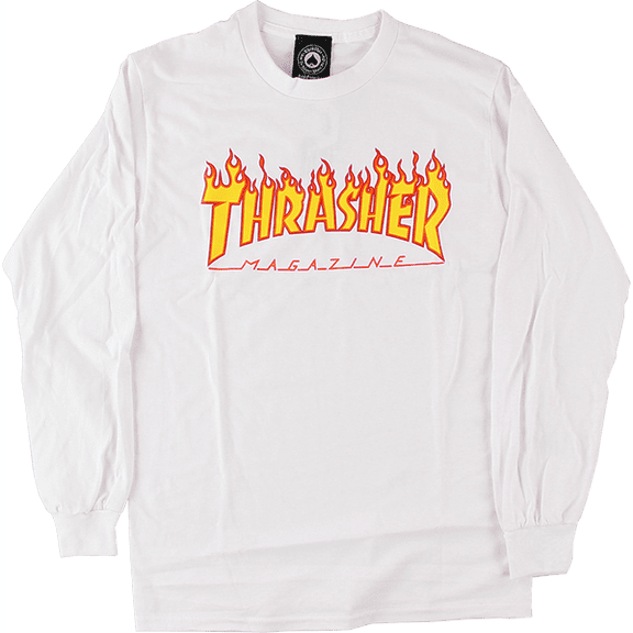 Thrasher Flames L/S S-White/Yel